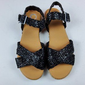 Journee Collection Womens Sling Back Sandal Black 7.5M